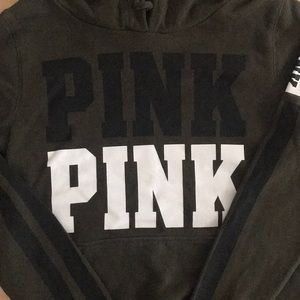 Pink XS hunter green hoodie